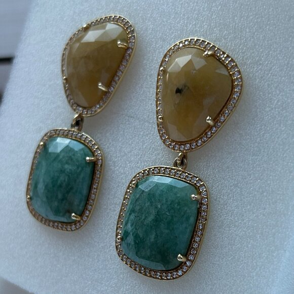 Sliced Sapphires Drop Earrings by Susan Hanover - Picture 7 of 13